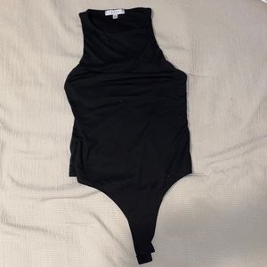Gaze Black High Neck, Sleeveless Bodysuit SIZE M